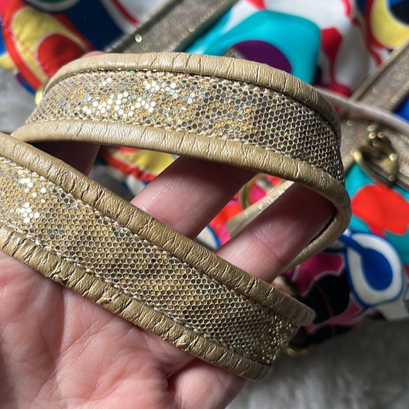 Coach F21361 Poppy Signature C Spotlight Glam Multicolor Shoulder Bag Tote - Picture 14 of 17